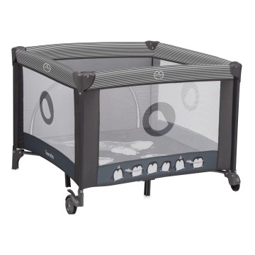 Lionelo - Dječja ogradica BONNIE Grey Scandi