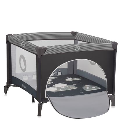 Lionelo - Dječja ogradica BONNIE Grey Scandi
