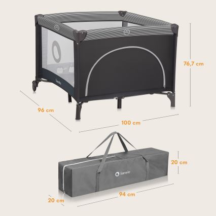 Lionelo - Dječja ogradica BONNIE Grey Scandi