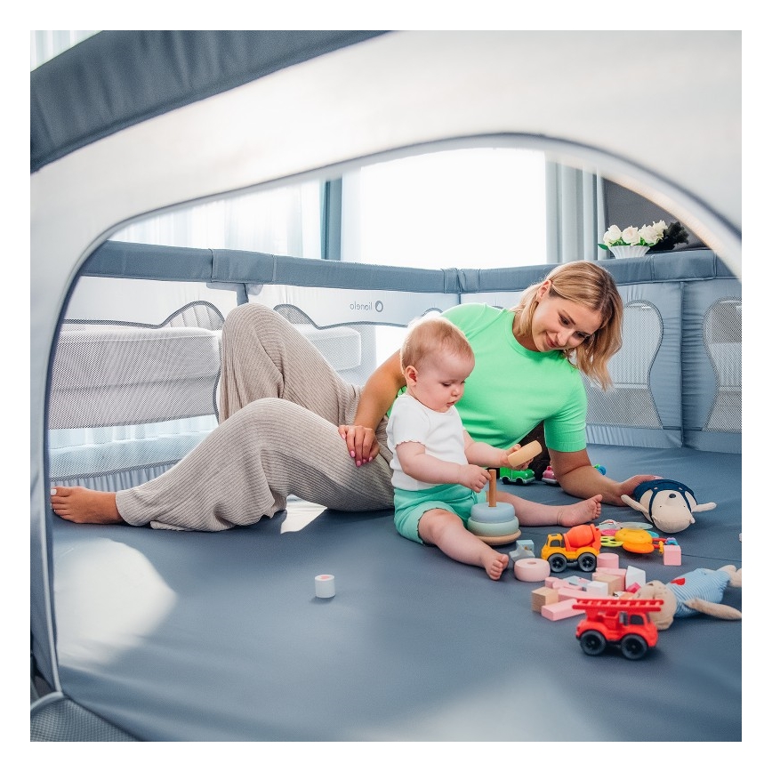 Lionelo - Dječja ogradica WILLOW XL, siva