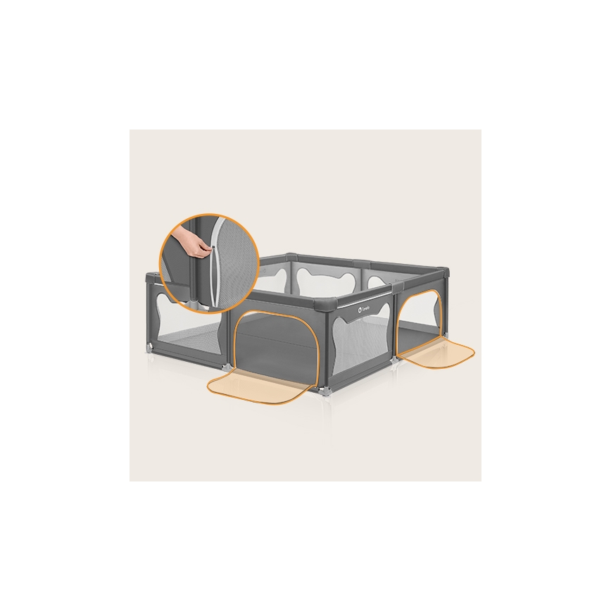 Lionelo - Dječja ogradica WILLOW XL, siva