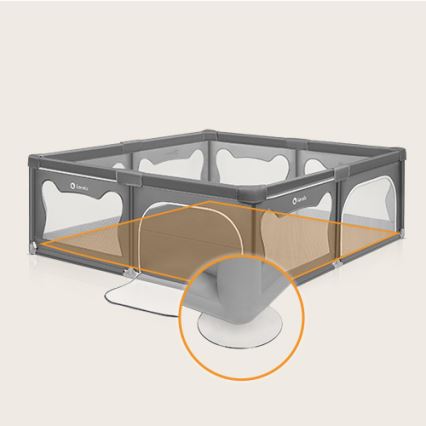 Lionelo - Dječja ogradica WILLOW XL, siva