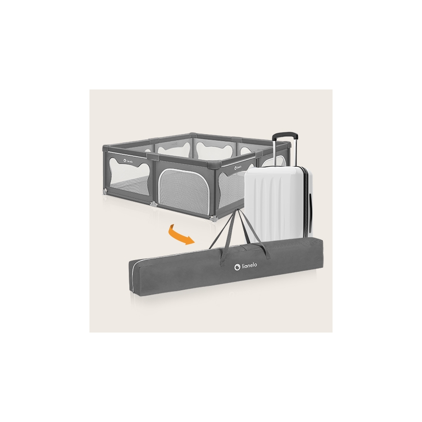 Lionelo - Dječja ogradica WILLOW XL, siva