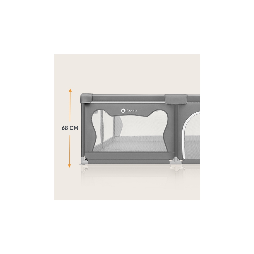 Lionelo - Dječja ogradica WILLOW XL, siva