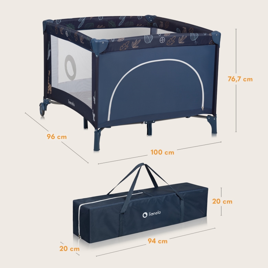 Lionelo - Dječja ogradica za igru BONNIE Blue Navy
