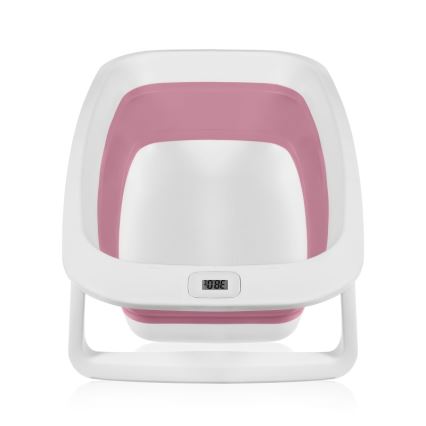 Lionelo - Dječja sklopiva kadica s termometrom BABY BUBBLE 2x LR44 Ružičasta magnolija