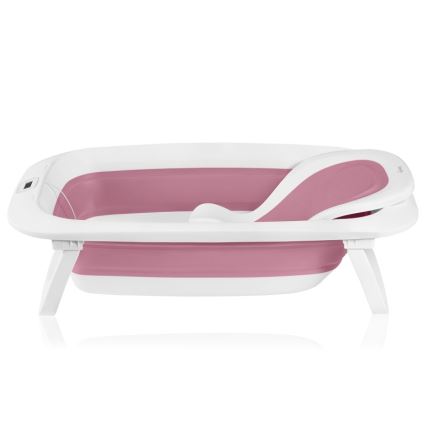 Lionelo - Dječja sklopiva kadica s termometrom BABY BUBBLE 2x LR44 Ružičasta magnolija