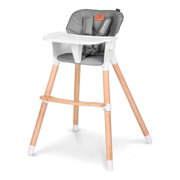 Lionelo - Dječja stolica za hranjenje 2u1 KOEN Grey Stone