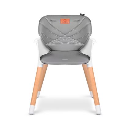 Lionelo - Dječja stolica za hranjenje 2u1 KOEN Grey Stone