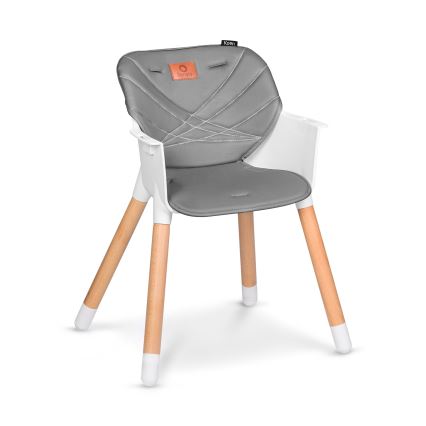 Lionelo - Dječja stolica za hranjenje 2u1 KOEN Grey Stone