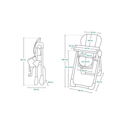 Lionelo - Dječja stolica za jelo ZANNA bež