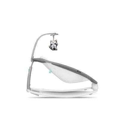 Lionelo - Dječja vibrirajuća ljuljačka s melodijom PASCAL 2xAA siva/tirkizna