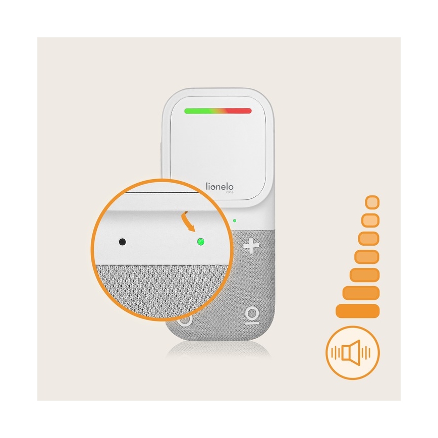 Lionelo - Dječji audio babyfon BABYLINE 2.2 5V s bežičnim punjenjem