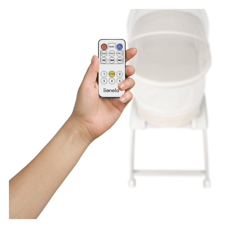 Lionelo - Dječji krevetić s ugrađenom vagom CORAL White