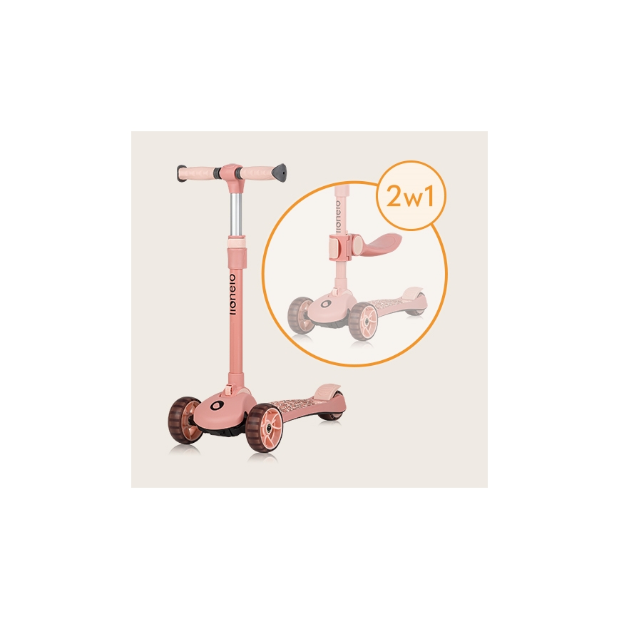 Lionelo - Dječji romobil 2 u 1 FRANKY, ružičasti