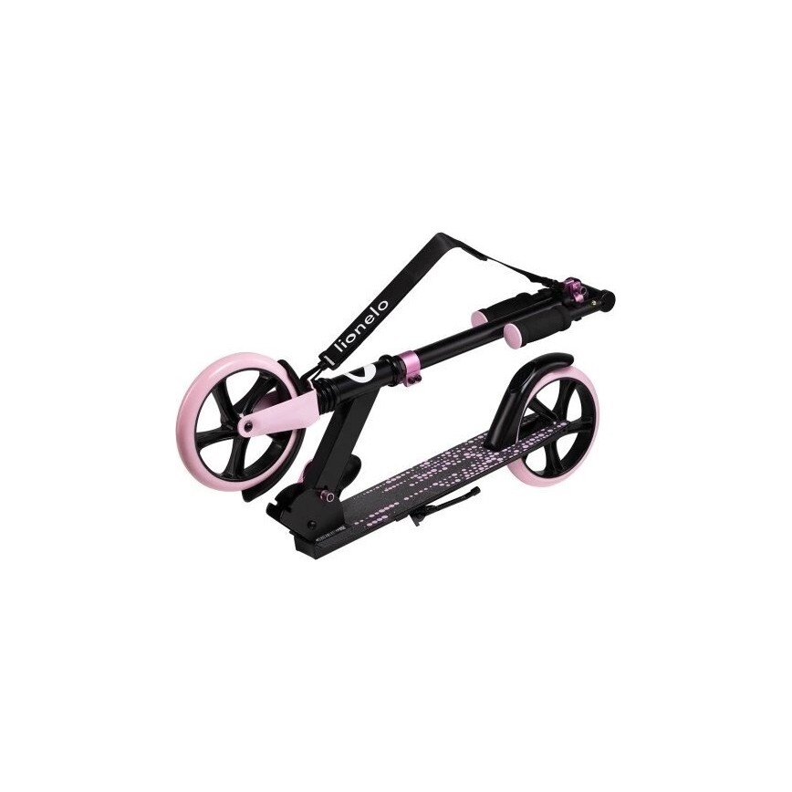 Lionelo - Dječji romobil LUCA crna/ružičasta