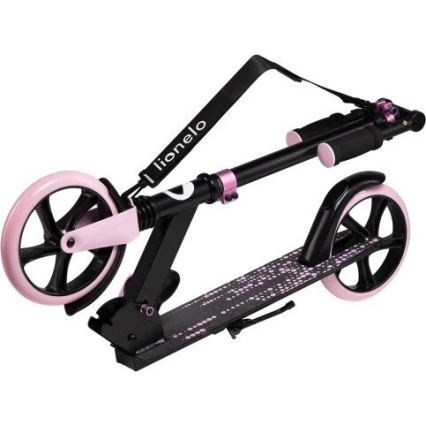 Lionelo - Dječji romobil LUCA crna/ružičasta