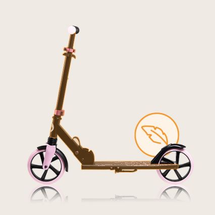 Lionelo - Dječji romobil LUCA crna/ružičasta