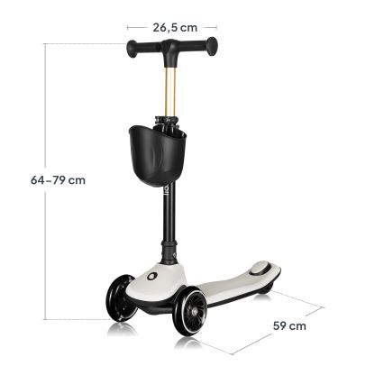 Lionelo - Dječji romobil MEY 3xAAA Beige Sand