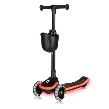Lionelo - Dječji romobil MEY 3xAAA Crni Oniks