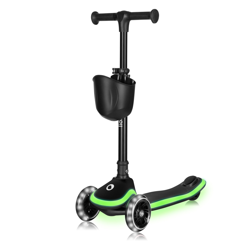 Lionelo - Dječji romobil MEY 3xAAA Crni Oniks