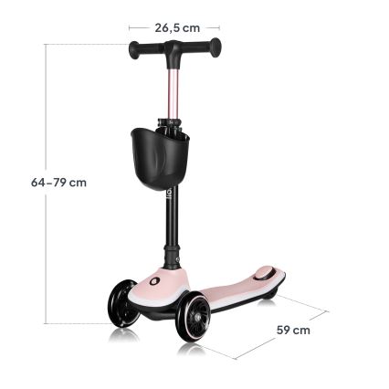 Lionelo - Dječji romobil MEY 3xAAA Pink Rose