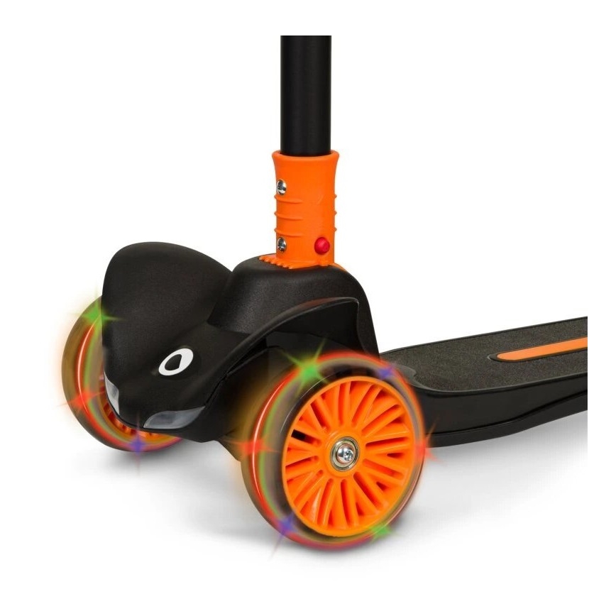 Lionelo - Dječji romobil TIMMY 3xAA narančasti/crni