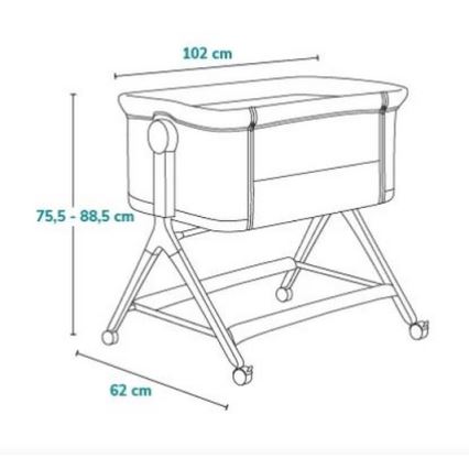Lionelo - Dječji sivi krevetić 3 u 1 LEONIE PLUS