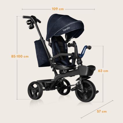 Lionelo - Dječji tricikl KORI Blue Navy