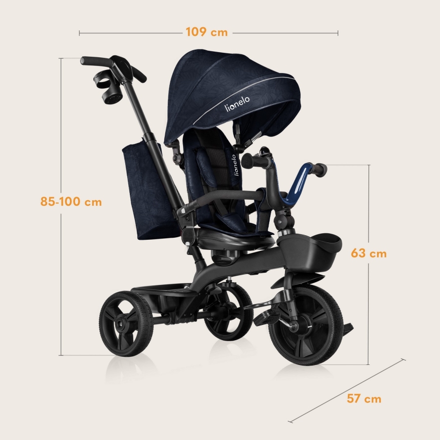 Lionelo - Dječji tricikl KORI Blue Navy