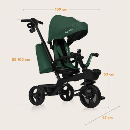 Lionelo - Dječji tricikl KORI Green Emerald