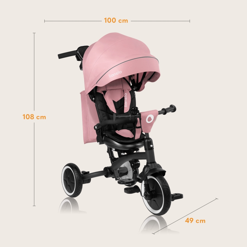 Lionelo - Dječji tricikl TRIS PLUS Pink Rose