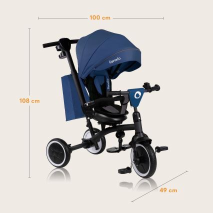 Lionelo - Dječji tricikl TRIS PLUS Plavi denim