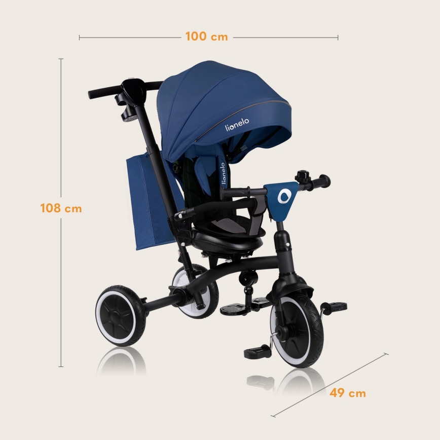 Lionelo - Dječji tricikl TRIS PLUS Plavi denim