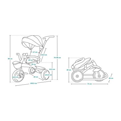 Lionelo - Dječji tricikl TRIS roza/siva