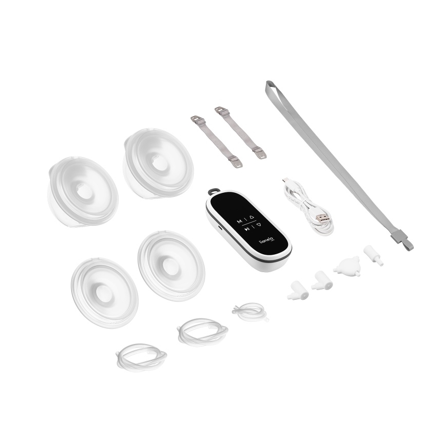 Lionelo - Električna punjiva dvostruka pumpa za majčino mlijeko TWEE FREE 5V 1500 mAh 150 ml