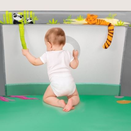 Lionelo - Igraća ograda MILLE PLUS sivo-zelena