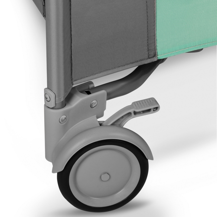 Lionelo - Igraća ogradica MILLE sivo-zelena