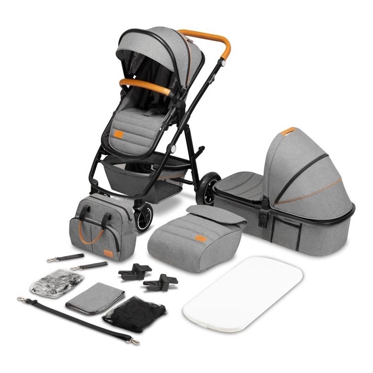 Lionelo - Kombinirana dječja kolica 2 u 1 AMBER Grey Stone