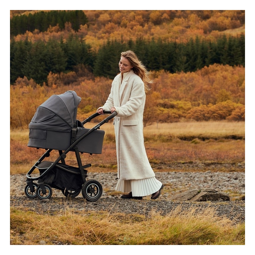 Lionelo - Kombinirana dječja kolica 3u1 AMBER PLUS Siva grafit