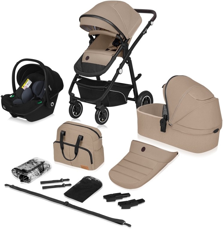 Lionelo - Kombinirana dječja kolica 3u1 BIANKA Beige Sand