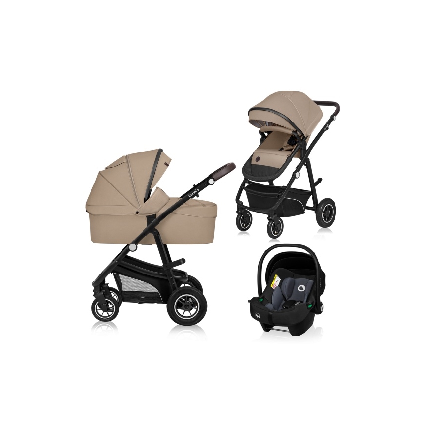 Lionelo - Kombinirana dječja kolica 3u1 BIANKA Beige Sand