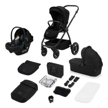 Lionelo - Kombinirana dječja kolica 3u1 MERIL Black Onyx