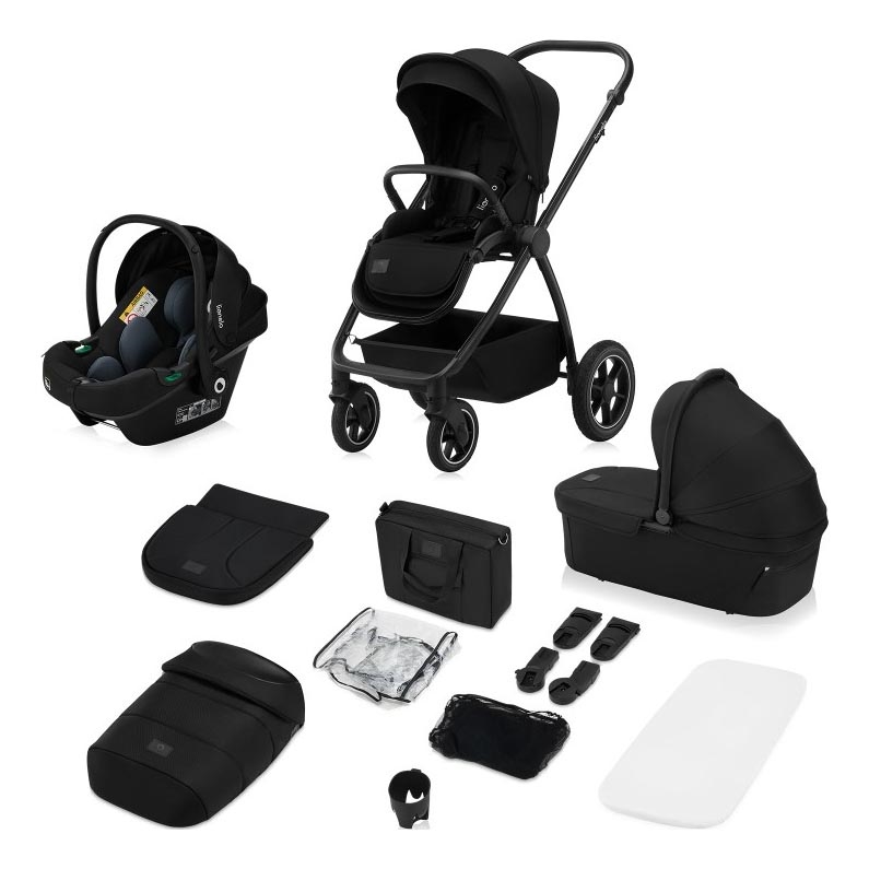 Lionelo - Kombinirana dječja kolica 3u1 MERIL Black Onyx