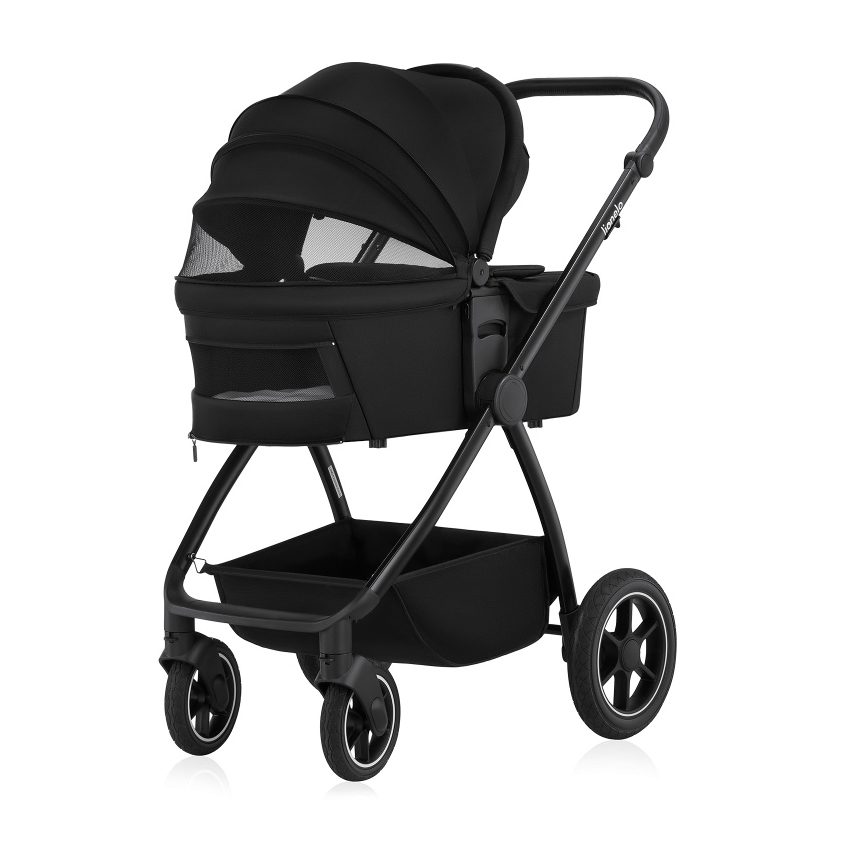 Lionelo - Kombinirana dječja kolica 3u1 MERIL Black Onyx