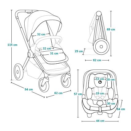 Lionelo - Kombinirana kolica 3 u 1 LAYLA Brown Rust