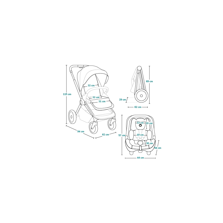 Lionelo - Kombinirana kolica 3 u 1 LAYLA Brown Rust