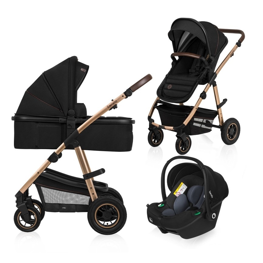 Lionelo - kombinirana kolica 3u1 AMBER Black Onyx