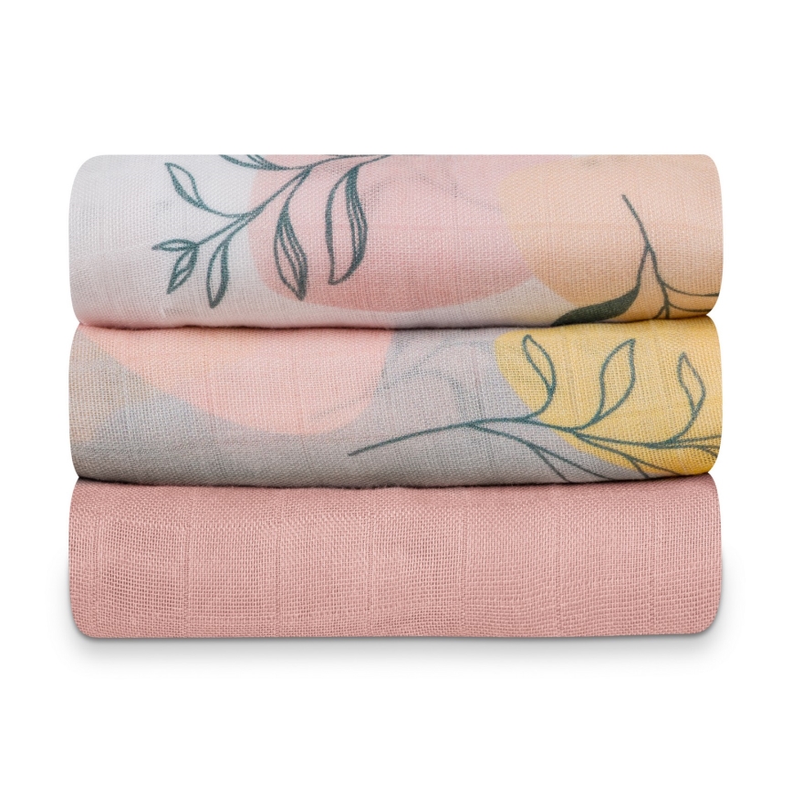 Lionelo - KOMPLET 3x bambusne pelene BAMBOO SET 70x70 cm Leaf