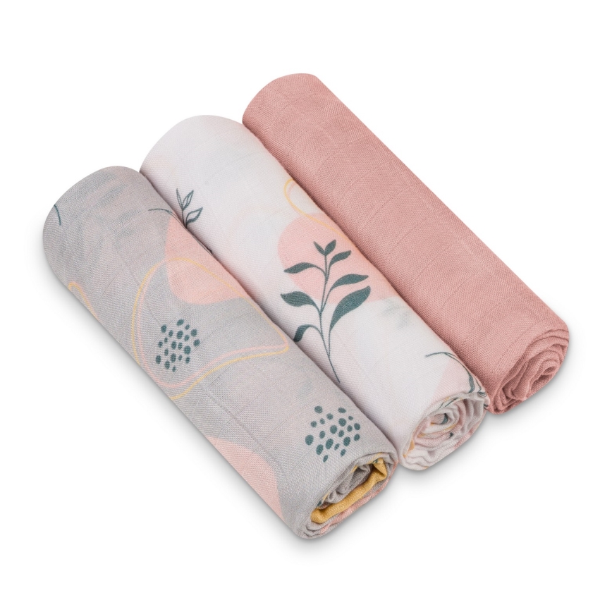 Lionelo - KOMPLET 3x bambusne pelene BAMBOO SET 70x70 cm Leaf
